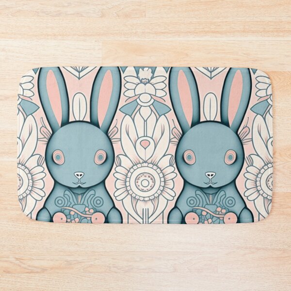 Item preview, Cute Pastel Rabbits Pattern | Rabbits and Flowers | Year of the Rabbit | Easter Rabbits | Pair of Rabbits | high resolution  designed and sold by Synthetic-Intel.