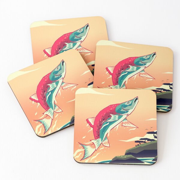 Item preview, Salmon leaping home designed and sold by Yetiland.