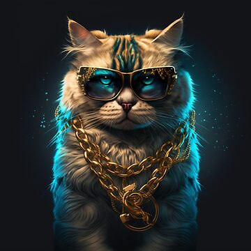 Cat Gangsta With Sun Glasses And Gold Chain T-Shirt Cat Gangsta With Sun Glasses And Gold Chain T-Shirt