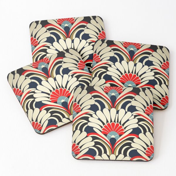 Item preview, 1970s Flower Pattern | Abstract Flowers | White and Red Flowers | Flower Power | 1960s flower pattern | high resolution designed and sold by Synthetic-Intel.