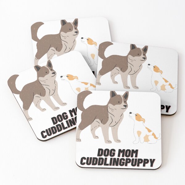 Item preview, Dog Mom Cuddling Puppy  designed and sold by Black Owl Creatives.