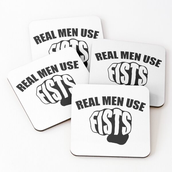 Item preview, Real Men Use Fists (black text) designed and sold by OlivDesignsCo.