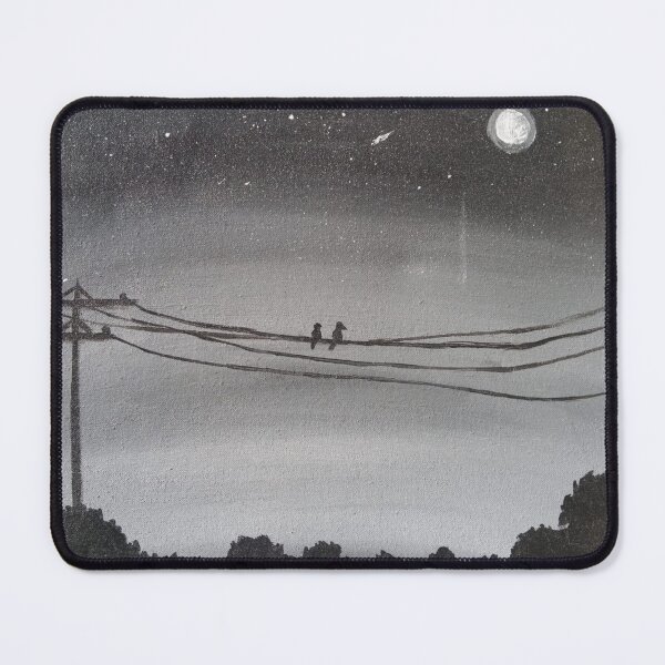 Item preview, "Choral Wires: A Painting of Birds Against a Starry Sky and Moonlit Trees" designed and sold by Sparkline.