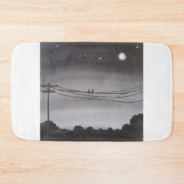 Item preview, "Choral Wires: A Painting of Birds Against a Starry Sky and Moonlit Trees" designed and sold by Sparkline.
