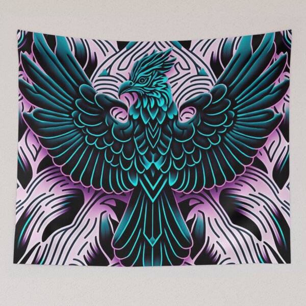 Item preview, Radical 1990s Firebird Pattern | Bright Pink Bird | Pastel Colored Birds | Bird Power | Pastel Firebird | high resolution designed and sold by Synthetic-Intel.