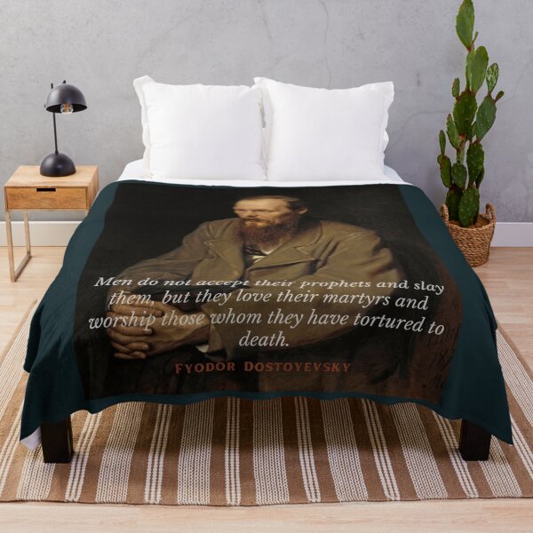 Item preview, Fyodor Dostoyevsky portrait with Quote designed and sold by artbleed.