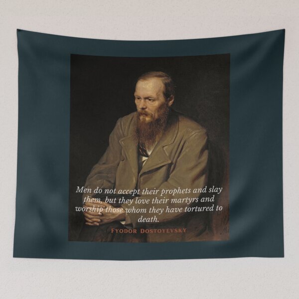 Item preview, Fyodor Dostoyevsky portrait with Quote designed and sold by artbleed.