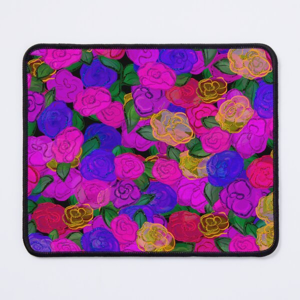 Item preview, Bright Flowers Pink Purple and Gold Pattern designed and sold by CheriesArt.