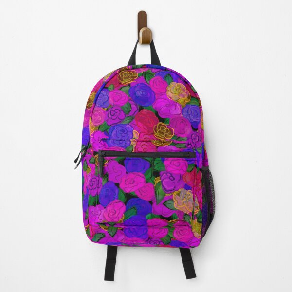 Item preview, Bright Flowers Pink Purple and Gold Pattern designed and sold by CheriesArt.