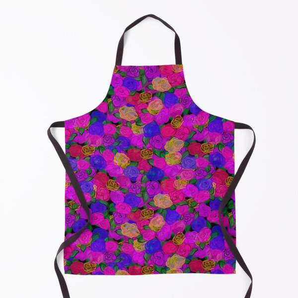 Item preview, Bright Flowers Pink Purple and Gold Pattern designed and sold by CheriesArt.