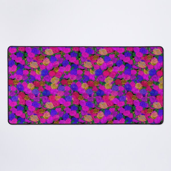 Item preview, Bright Flowers Pink Purple and Gold Pattern designed and sold by CheriesArt.