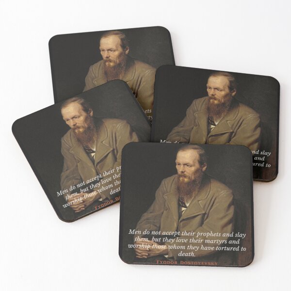Item preview, Fyodor Dostoyevsky portrait with Quote designed and sold by artbleed.