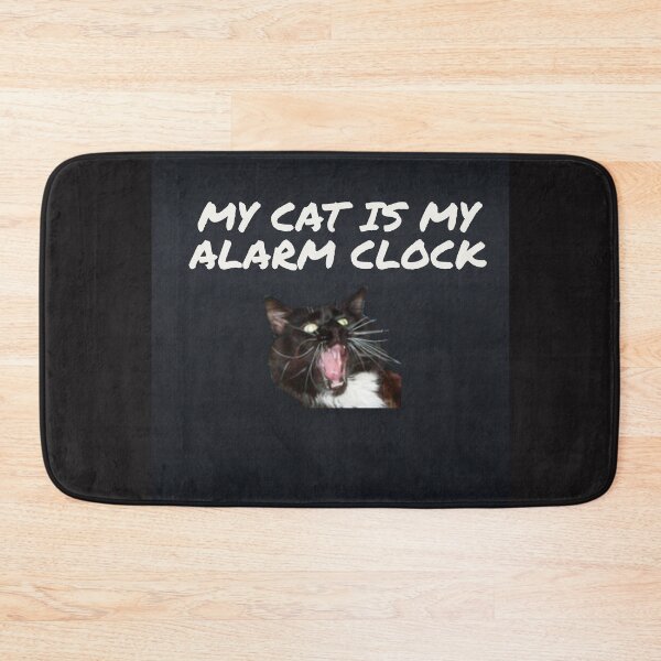 Item preview, My Cat Is My Alarm Clock. A black cat alarm clock. designed and sold by TechLaughs.