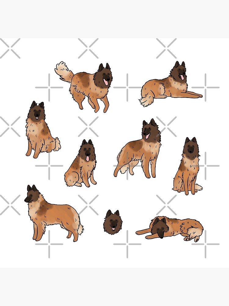 Belgian Shepherd Tervuren cute cartoon illustration Tote Bag