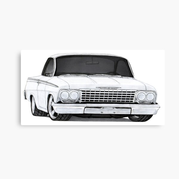 1962 Bel Air Sport Coupe Drawing Canvas Print