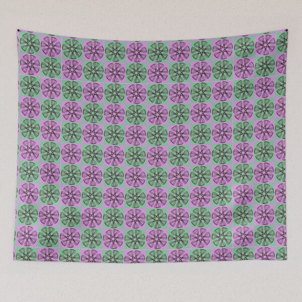 Item preview, Spirograph Purple-Green Checker Pattern designed and sold by TravellingAlle.