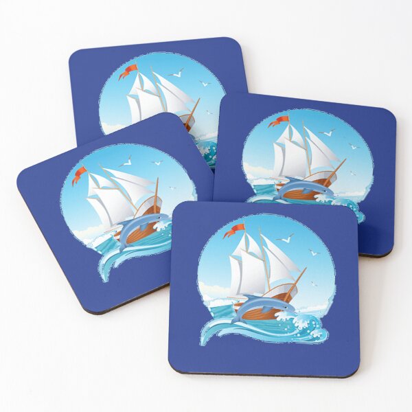 Item preview, Sailboat with dolphin seas and oceans designed and sold by thechoice1.