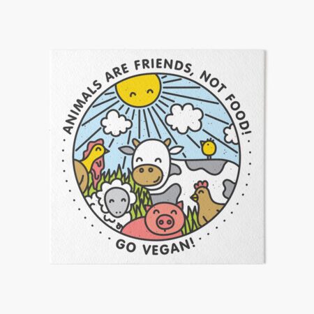Aperçu de l'œuvre Les animaux sont des amis, pas de la nourriture ! Devenez vegan ! créée et vendue par dmitriylo.