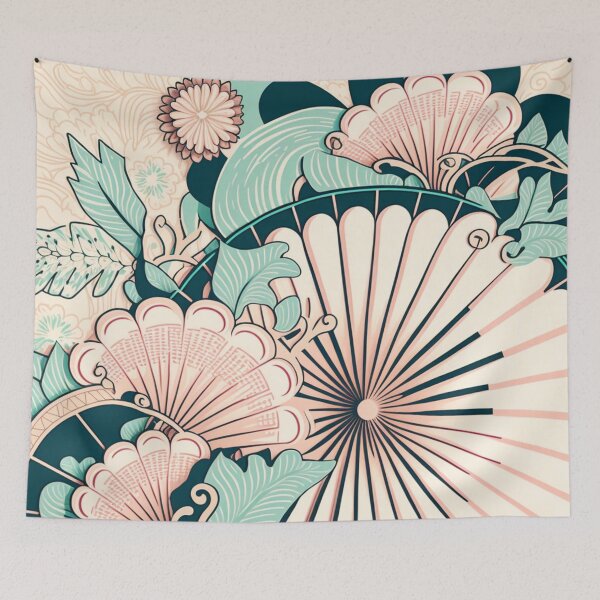 Item preview, 1970s Fan Pattern | Asian Fans | Pastel Fans | Hand Fans | 1970s Fans Pattern | high resolution designed and sold by Synthetic-Intel.