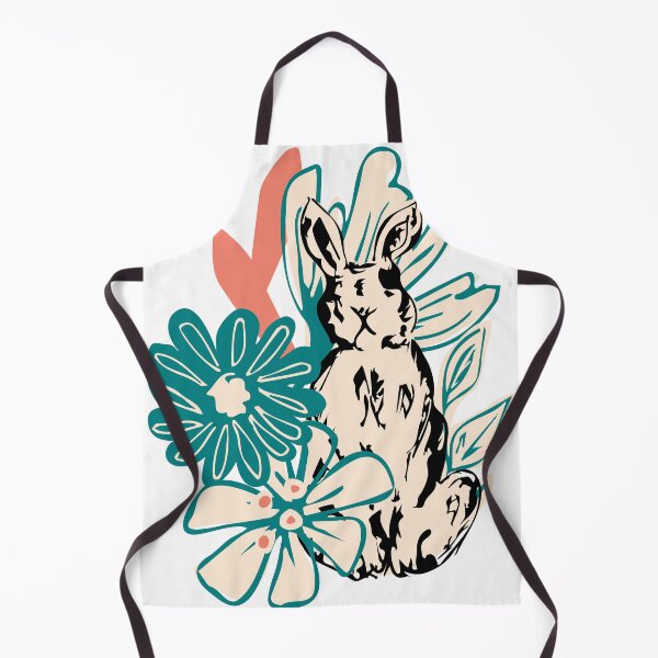 Item preview, Rabbit in the abstract woodland blue flowers designed and sold by Claudia S. Design.