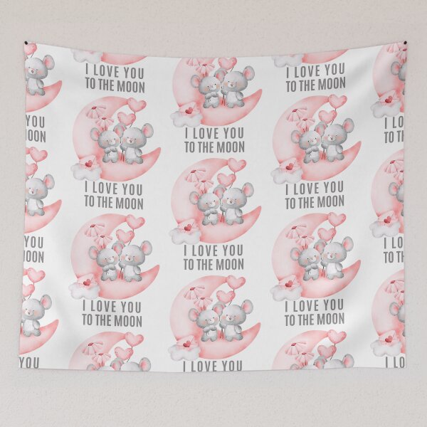 Item preview, i love you to the moon, valentine's day designed and sold by Tiny-Love ⭐⭐⭐⭐⭐.