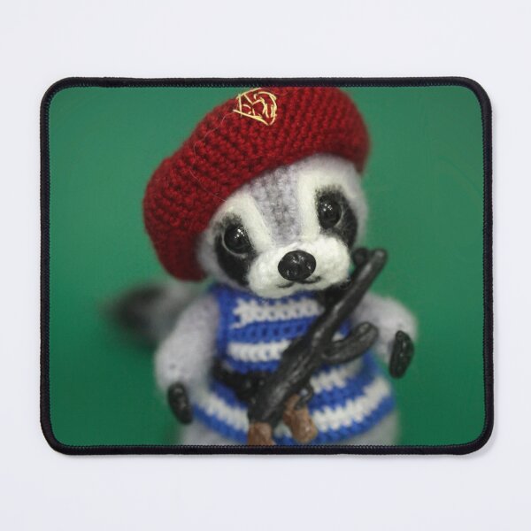 Item preview, Fighting raccoon crocheting toy with gun designed and sold by olena2552.