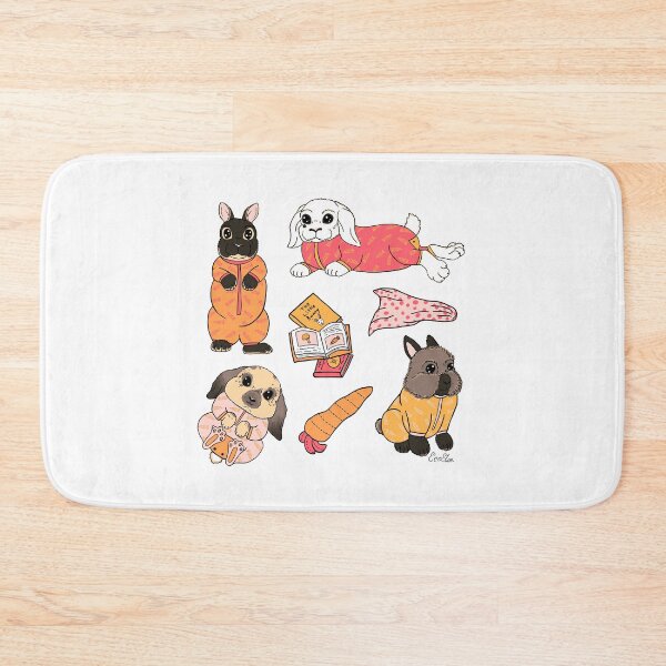Item preview, Bunnies in Pajamas Print - Sweet snuggly rabbits wearing pjs - baby bunny, nursery art, footie pajamas, designed and sold by EcoElsa.