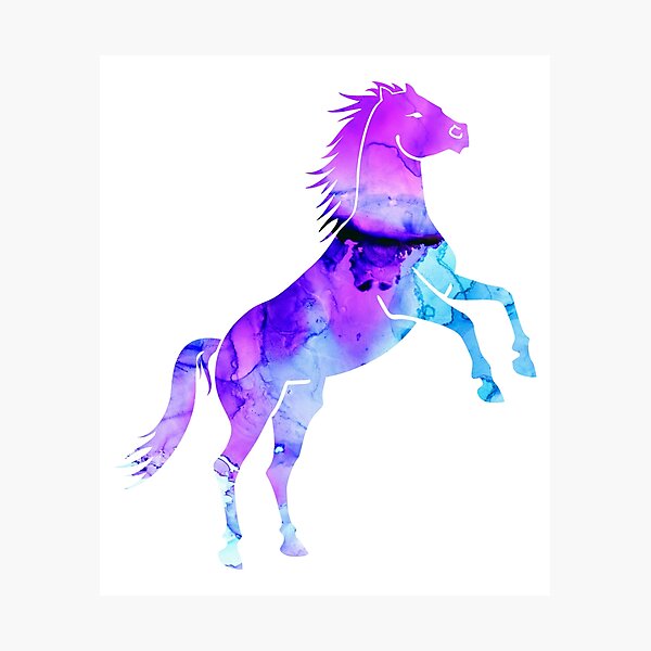 Aperçu de l'œuvre Aquarelle colorée de cheval créée et vendue par 37jlee.