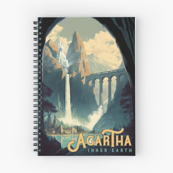 Aperçu de l'œuvre Agartha, Terre intérieure - Affiche de voyage vintage créée et vendue par Boundliss.