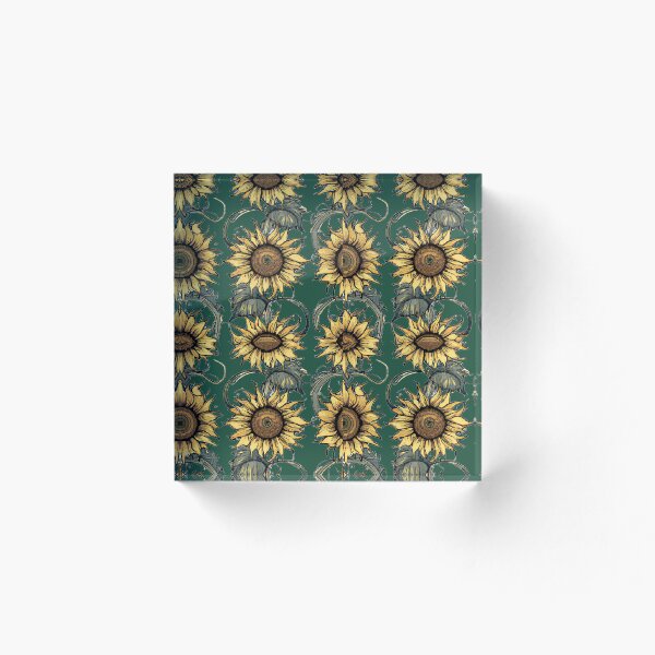 Aperçu de l'œuvre papier peint art nouveau motif tournesol créée et vendue par sanerevolution.