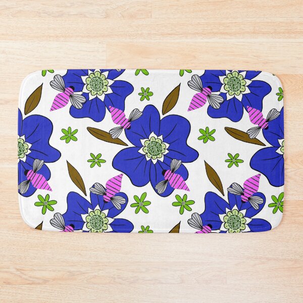 Item preview, Buzzing Bees - Blue on White designed and sold by dKarthdesign.