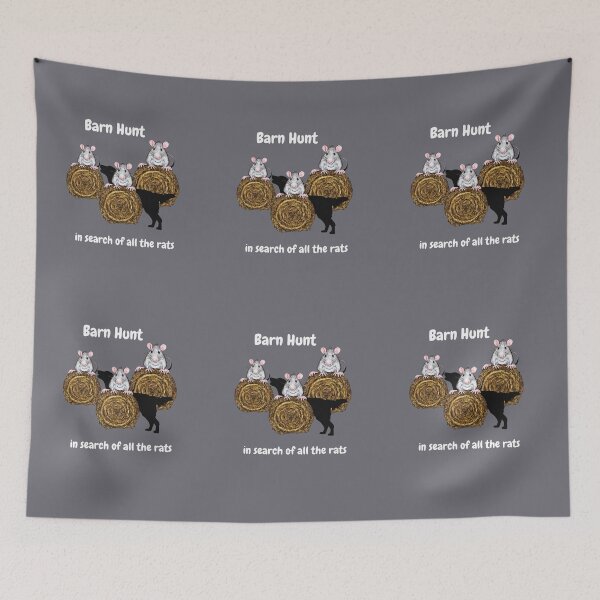 Item preview,  Funny Barn Hunt - in search of all the rats with a black flat coated retriever dog designed and sold by Just4doglovers.