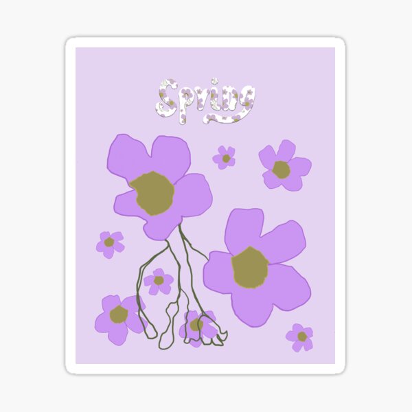 Vista previa del artículo con la obra «Naif Mauve Spring Flowers», diseñado y vendido por mavicfe.