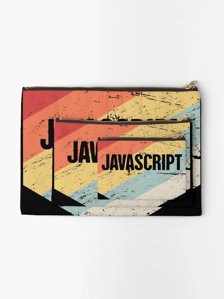 Thumbnail 2 of 4, Zipper Pouch, Retro JavaScript Programming Language Icon designed and sold by Jam Jar.