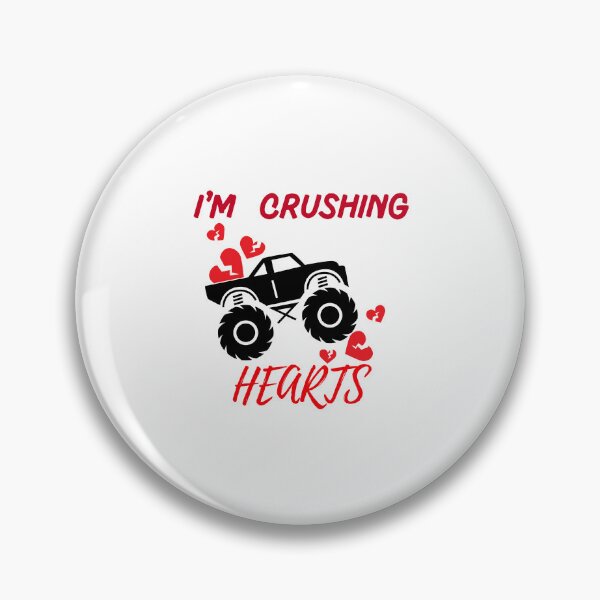 Item preview, kids i crush hearts monster truck toddler boys valentines day designed and sold by Itsforyou1.