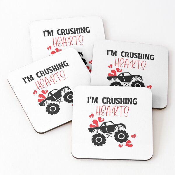 Item preview, kids i crush hearts monster truck toddler boys valentines day designed and sold by Itsforyou1.