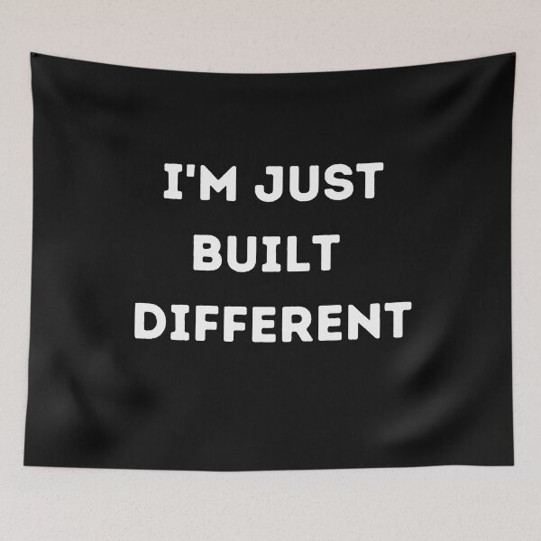 Item preview, Vintage I'm just build different white bold Typography  designed and sold by garniturex.