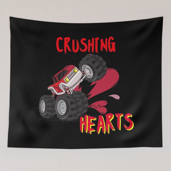 Item preview, kids i crush hearts monster truck toddler boys valentines day designed and sold by Itsforyou1.