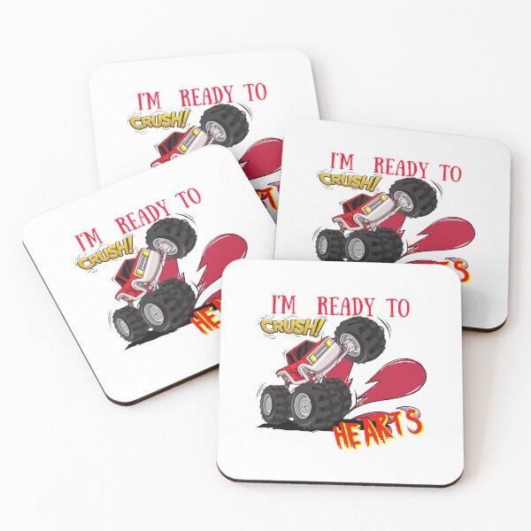 Item preview, kids i crush hearts monster truck toddler boys valentines day designed and sold by Itsforyou1.