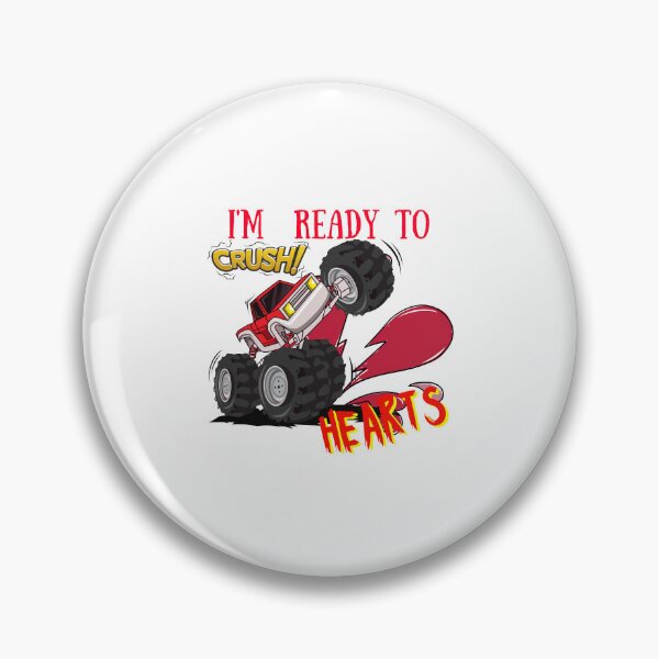 Item preview, kids i crush hearts monster truck toddler boys valentines day designed and sold by Itsforyou1.
