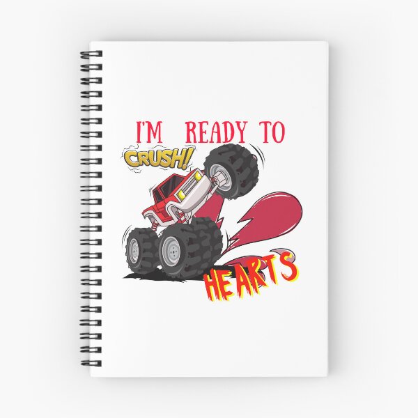 Item preview, kids i crush hearts monster truck toddler boys valentines day designed and sold by Itsforyou1.