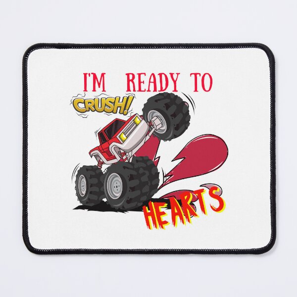 Item preview, kids i crush hearts monster truck toddler boys valentines day designed and sold by Itsforyou1.