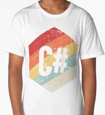 Retro C# Programming Language Icon Long T-Shirt
