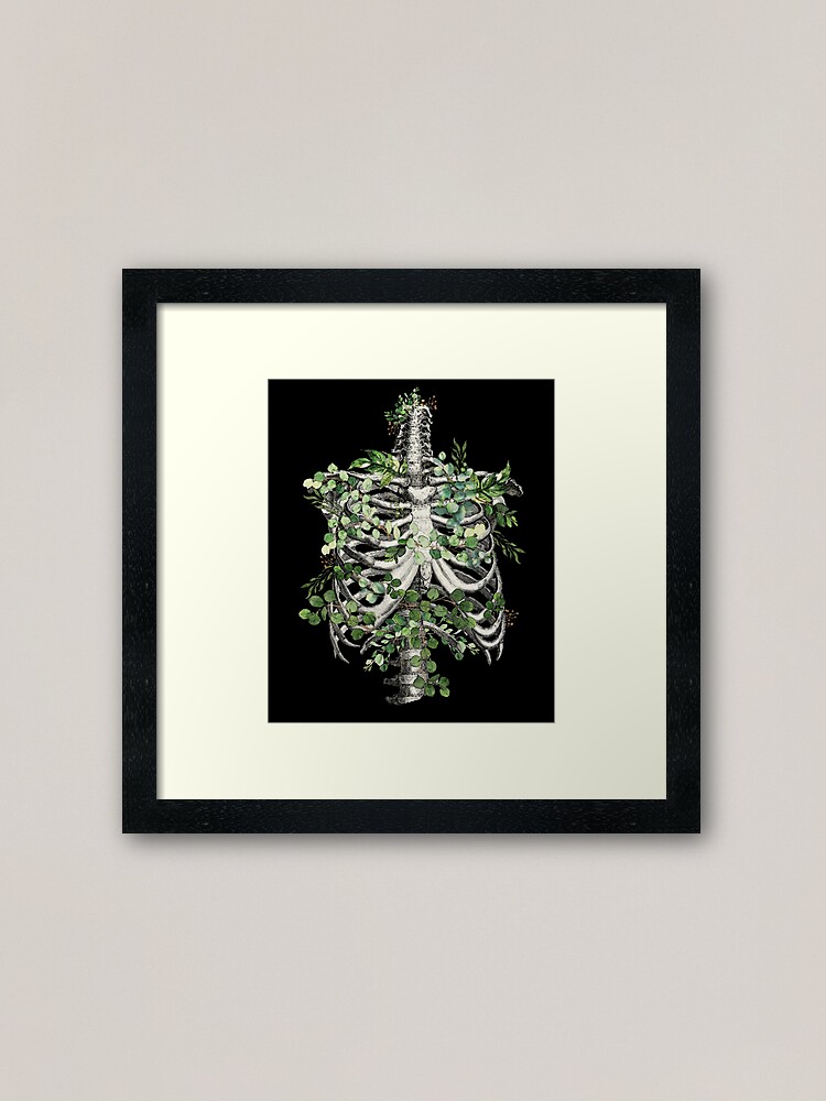 Rib cage anatomy II - Floral - Black