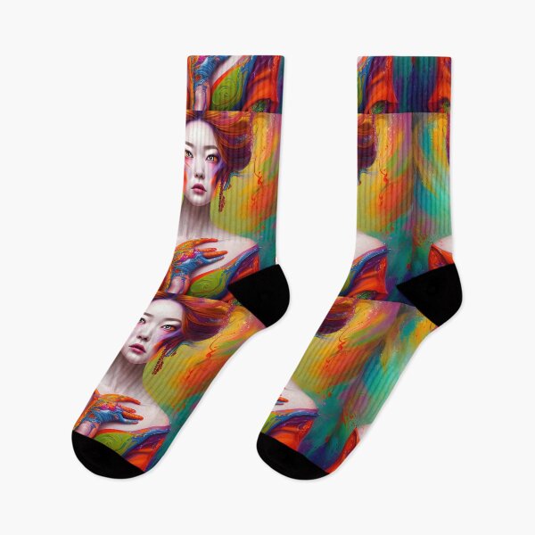 Item preview, Surreal Abstraction: Abstracted Woman Portrait with Bold Colors designed and sold by artmanikin.