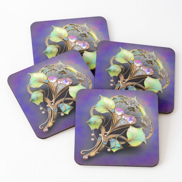 Item preview, 3D Art Nouveau Style Floral Jewel Brooch Design designed and sold by factory88.