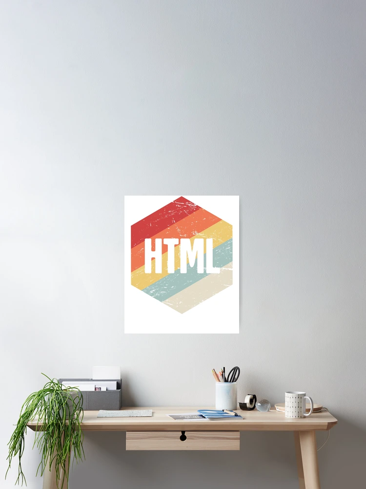 Thumbnail 2 of 3, Poster, Retro HTML Programming Language Icon designed and sold by Jam Jar.