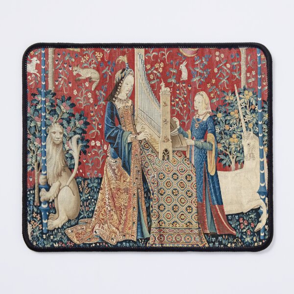 Item preview, The Lady and the Unicorn hearing tapestry  :  La Dame à la licorne L'Ouïe: La Dame a la licorne  designed and sold by faewildlingart.