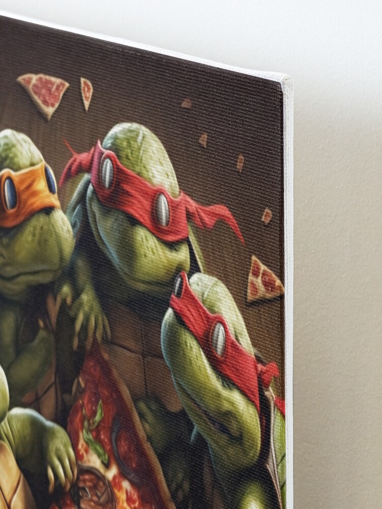 Baby Ninja turtles eating pizza | Poster