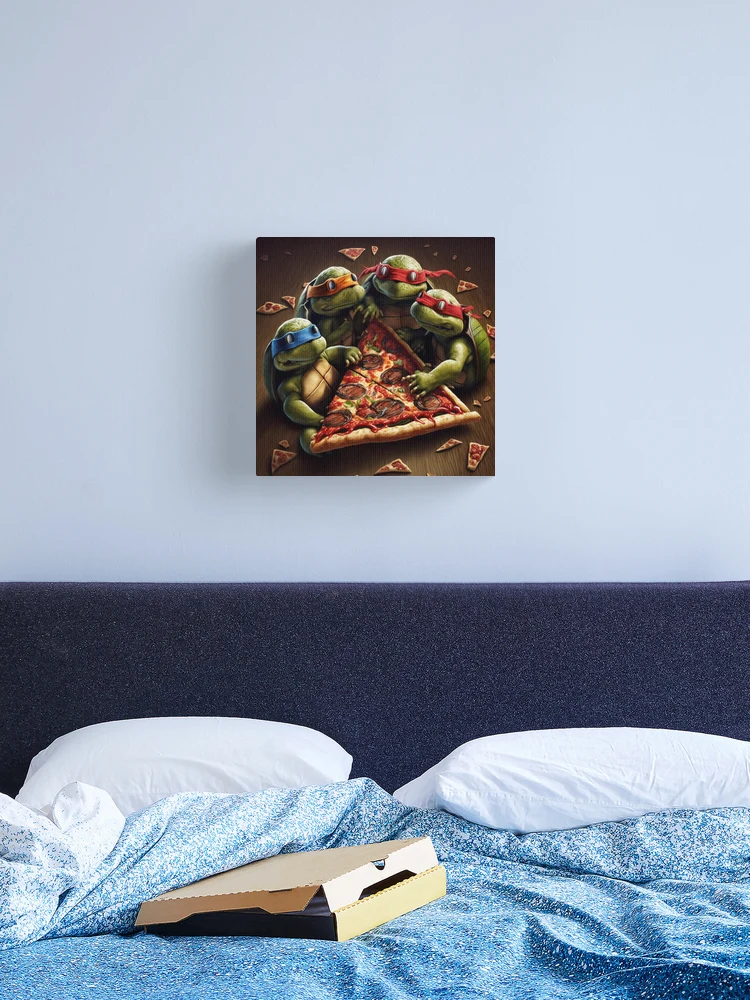 Baby Ninja turtles eating pizza | Poster